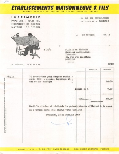 1963 imprimerie papeterie - 1963,