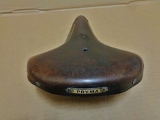 Ancienne selle vélo cuir Croupon spécial marron Pryma 1 vélo ville vintage