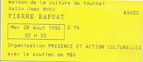 Rare ticket billet de - /,