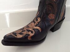 Bottes Santiag mexicaine 100% cuir et faites à la main, modèle unique T.37