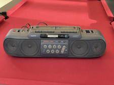 Poste Radio Double Cassettes Boombox SANYO M W 769L BASSXPANDER Fonctionne