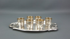 Ravissant service à liqueur art nouveau en métal argenté, début 20ème, France.