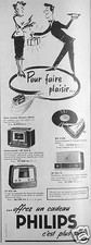 1953 PHILIPS ADVERTISEMENT RAZOR ALARM POST TURNS RECORDS FOR PLEASURE