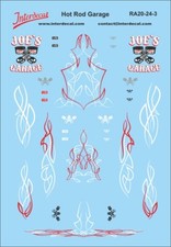 Courses de Rue Hot Rod 3 1/24 Décalcomanies 100x70mm INTERDECAL