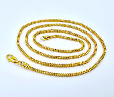 22K Yellow Gold Beaded Chain Necklace 22.25 in 1.9mm Genuine Hallmarked 916