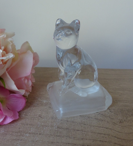 Figurine chat cristal arques - figurine,