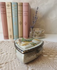 Lovely Vintage Ceramic Heart Box H Bequet Quaregnon Belgium