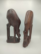 Jolie paire de gazelles, Bois sculpté, Décoration africaine