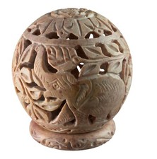 Photophore Éléphant Artisanal - Lampe Porte bougie Déco Inde #7620