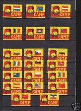 Série étiquette Allumettes Belgique Camps Drapeaux 48