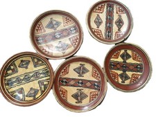 Moroccan Terracotta Plate Lottery Pattern Antique Morocco 