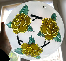 Lustre Plafonnier vasque ART DECO MAXONADE Paris Verre émaillé Era Loys Lucha