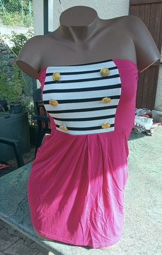 Robe bustier fuschia av030 - fuschia,