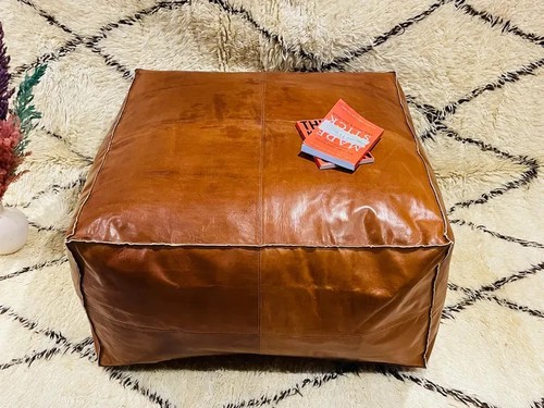 Pouf ottoman marocain - en, cuir