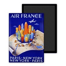 Air France Paris New York Vintage-Magnet Frigo 54x78mm personnalisé
