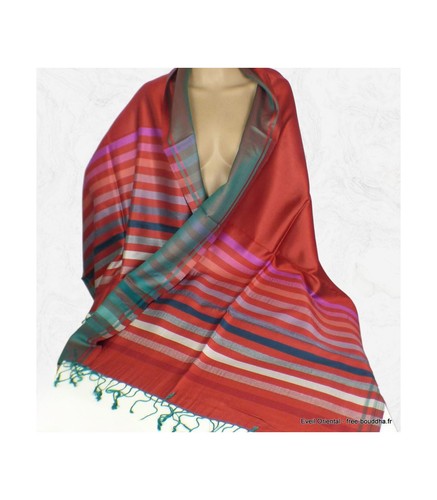 Etole soie naturelle - , rouge