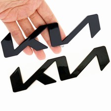 2x Gloss BLACK Vehicle Front Hood Trunk Emblem KN Badge Sticker for K5 K7 K8 KX
