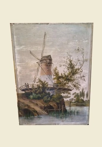 Tableau huile sur panneau - huile,