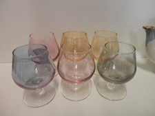 6 Verres à Cognac coloré