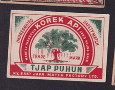 Antique Match Tag Japan BN168578 China Tree