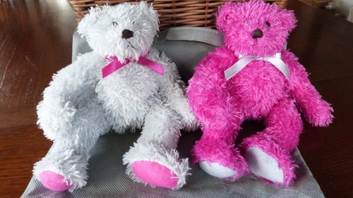 Grey and pink bear - , duo