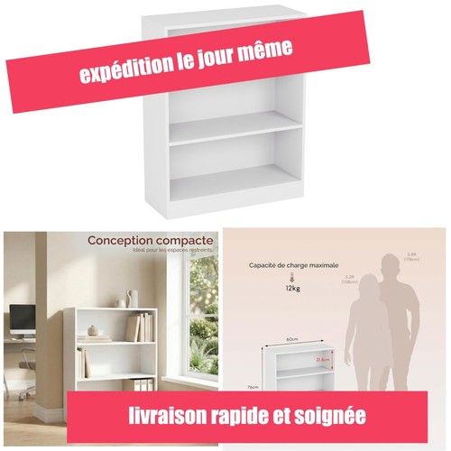 Bibliothèque basse blanche - , 3