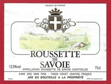 121-74 Etiquette Vin de SAVOIE ROUSETTE Cave des Vins Fins 73 CRUET