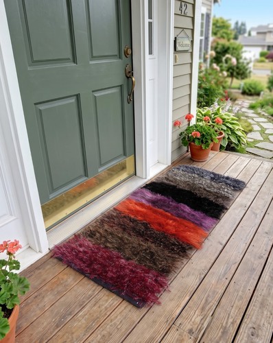 Tapis couloir shag multicolore - tapis,