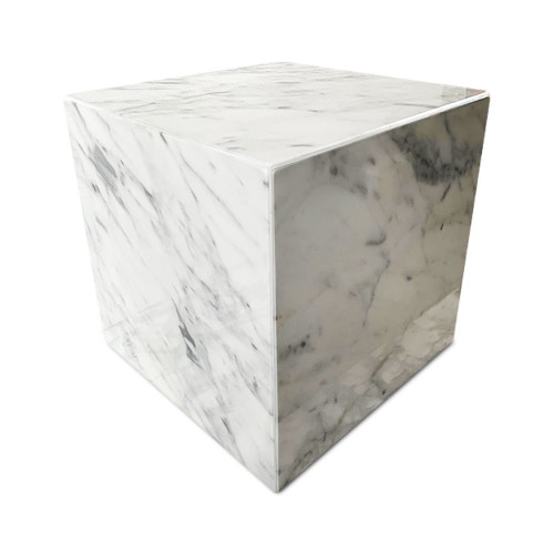 Cube sculpture marbre blanc - cube,