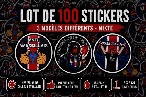Lot 100 autocollants - de,