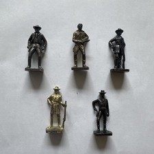 Kinder Metal Cowboy Figure Lot - Buffalo Bill, Kit-Carson, Sam Bass... Scame