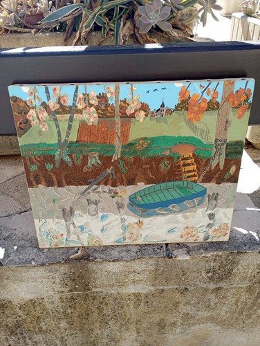 Courty tableau acrylique - tableau,