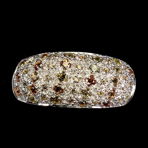 925 bague argent rond jaune - bague, en