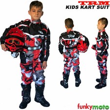 Jeunesse Enfants 1PIÈCE kart combinaison MX Dirt Go-Karting blouson Camo Rouge