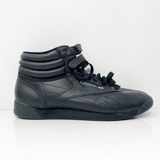 Reebok Womens Freestyle Hi 71 Black Casual Shoes Sneakers Size 9