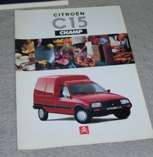 CITROEN C15 CHAMP VAN SALES BROCHURE August 1994 Pub K4954 Petrol & Diesel
