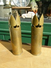 Vase shell craft trench trench art St Quentin 1914 1918 hairy
