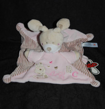 🍀Doudou Plat Lapin Rose ABC SIMBA TOYS KIABI NICOTOY  Coeur Attache Tétine TTBE