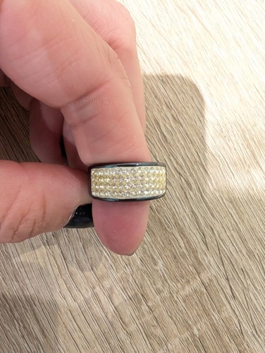 Bague céramique noire - bague, noire,