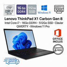 LENOVO ThinkPad X1 Carbon Gen 8 Intel Core i7-10610U 16Go DDR4 512Go SSD QWERTY