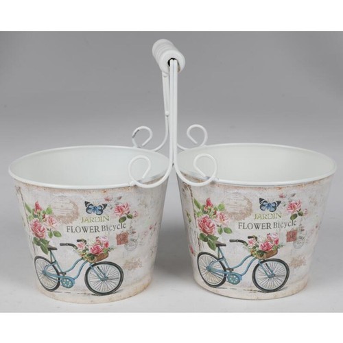 Double cache pot métal - double, manche