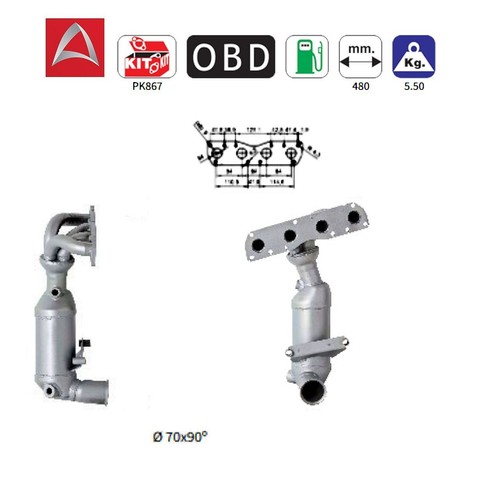 Catalyseur pour citroën c4 - pour, c3