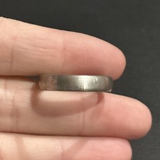 Ancienne Bague En Argent Massif 925 Jonc Alliance Anneaux Simple Dinh Van T51