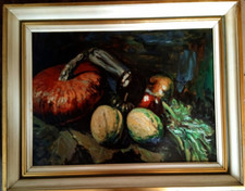 GRANDE/ANCIENNE  HUILE TOILE NATURE MORTE DE " ECOLE ALLEMANDE "