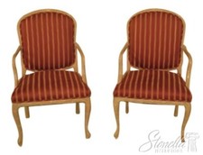 29189E: Pair Decorator French Open Arm Fauteuil Arm Chairs