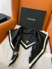 Original Black Silk Scarf With Tag