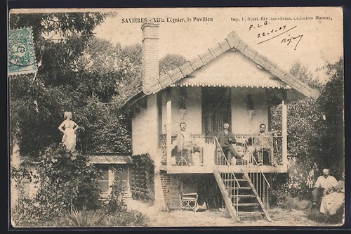 Cpa savières villa - savières,, eugnier