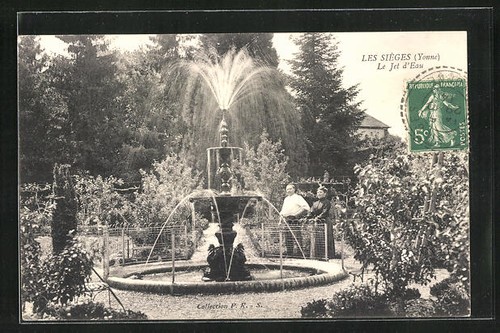 Cpa les sièges jet - les, d´eau