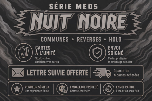 Carte pokémon me05 nuit - pokémon, noire