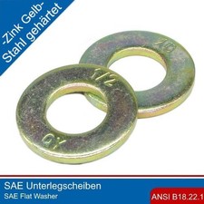 SAE Washer ASME B18.22.1 Steel Hardened Yellow Zinc Plated,